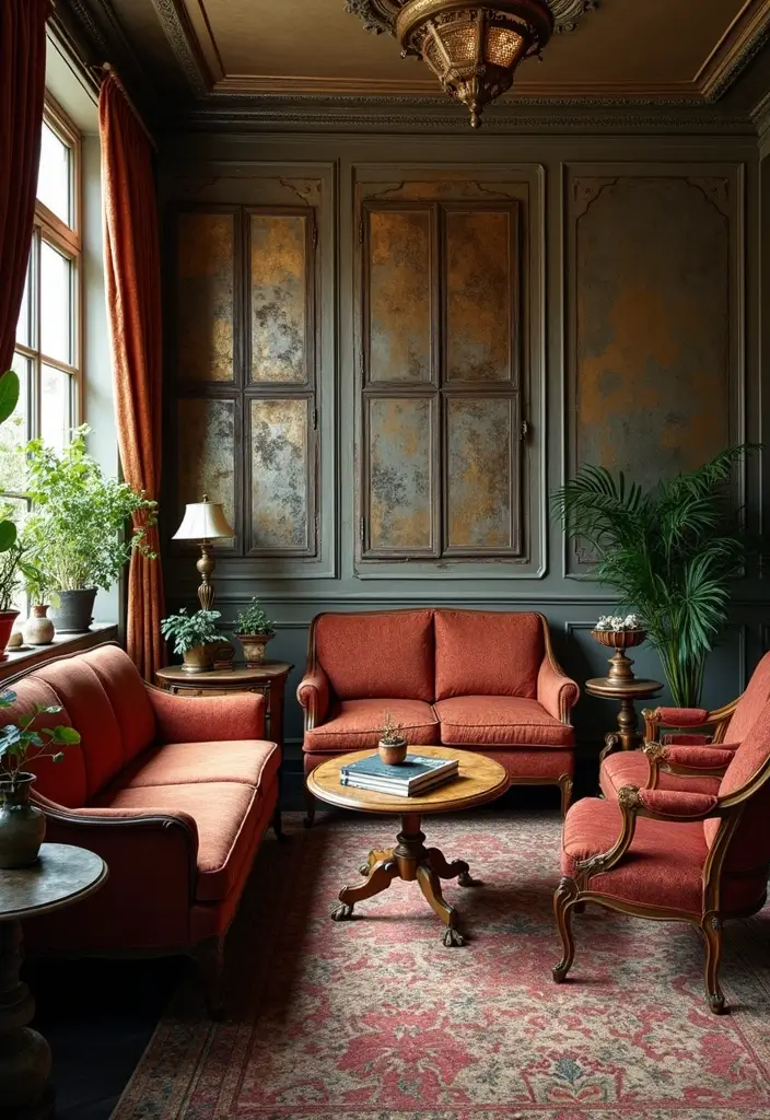 30 Home Decor Metal Panel Inspirations Youll Love 6. Vintage Appeal with Ornate Metal Panels 20251013 164326