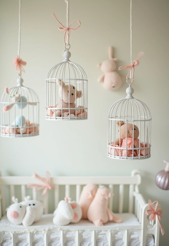 30 Metal Bird Cage Decor Ideas For Vintage Charm - 27. Unique Nursery Decor
