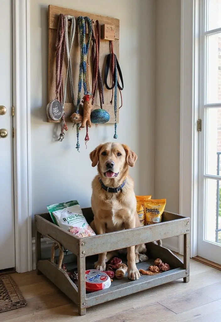 30 Metal Tray Decor Ideas For Tables And Counters 15. Pet Station Organizer