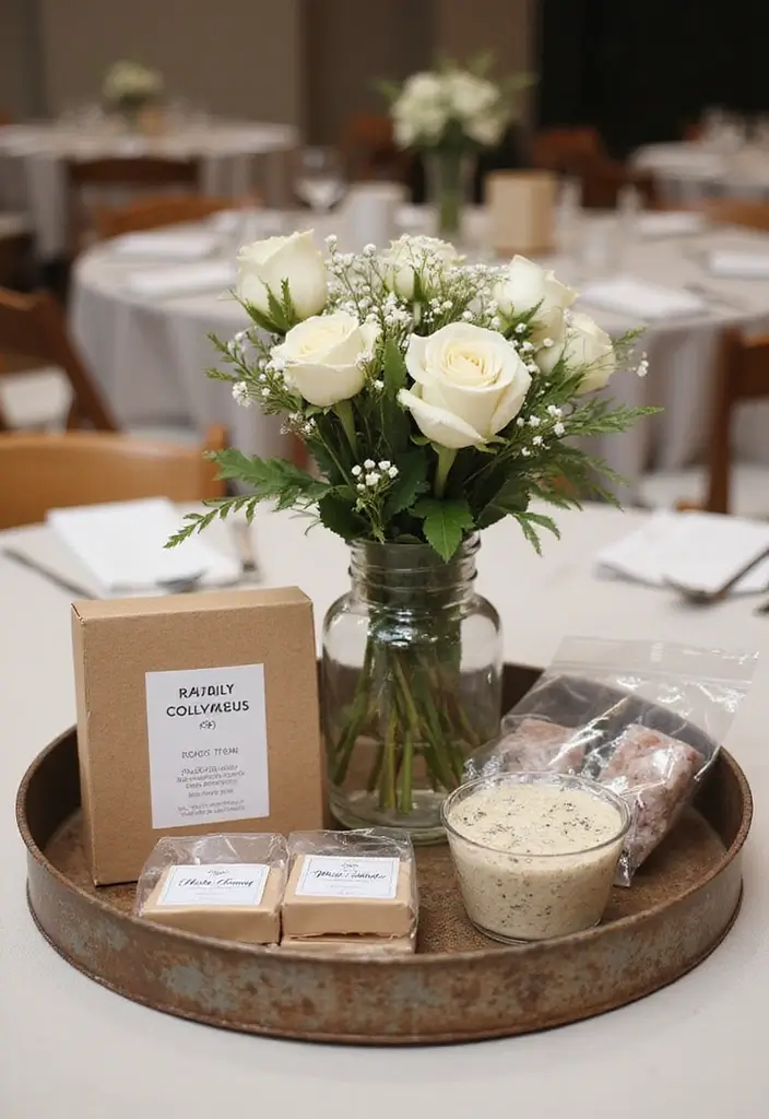 30 Metal Tray Decor Ideas For Tables And Counters 16. Rustic Wedding Decor