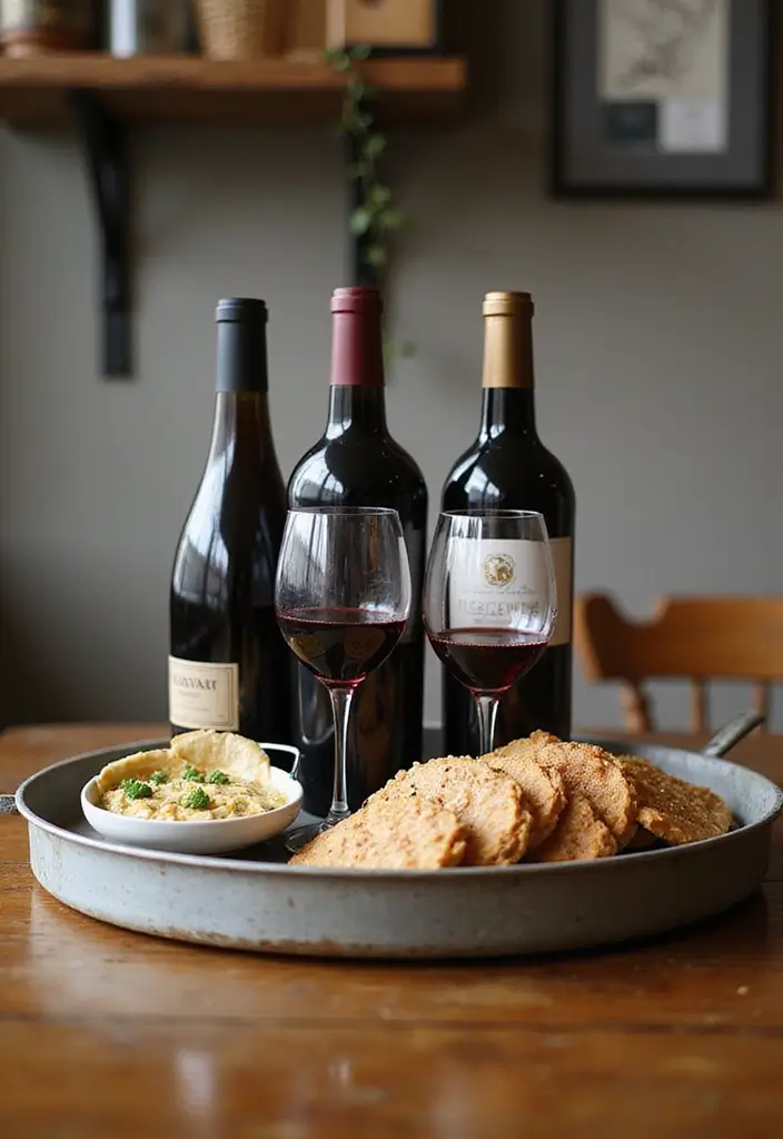 30 Metal Tray Decor Ideas For Tables And Counters 26. Wine Lovers Display