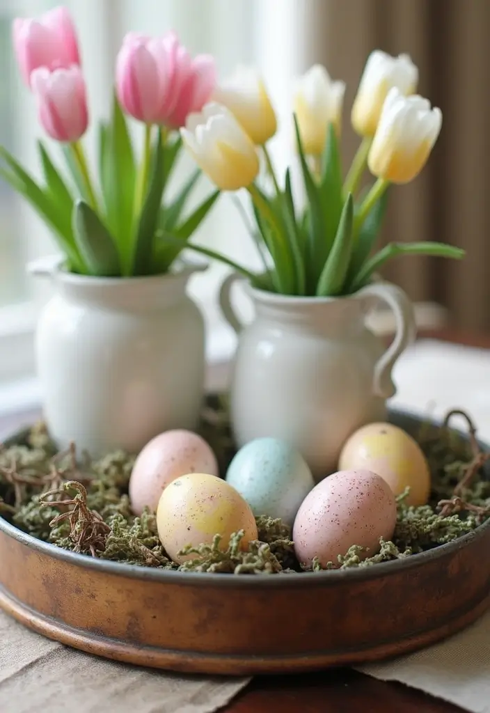 30 Metal Tray Decor Ideas For Tables And Counters 4. Seasonal Decor Showcase