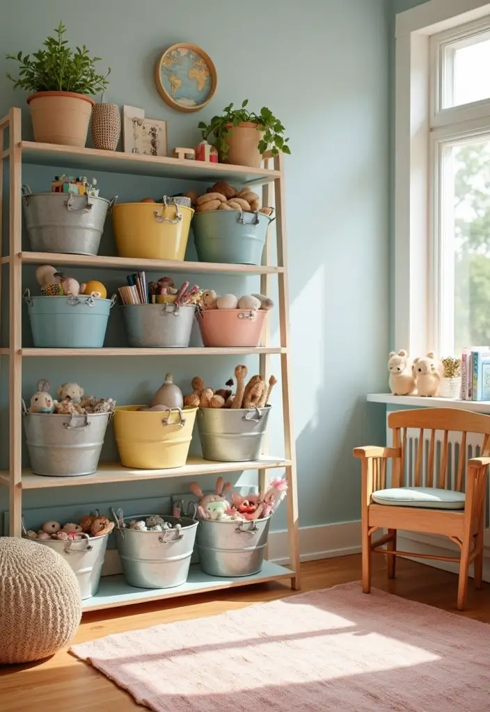 30+ Metal Wall Basket Decor Ideas That Add Texture - 10. Kid-Friendly Organization