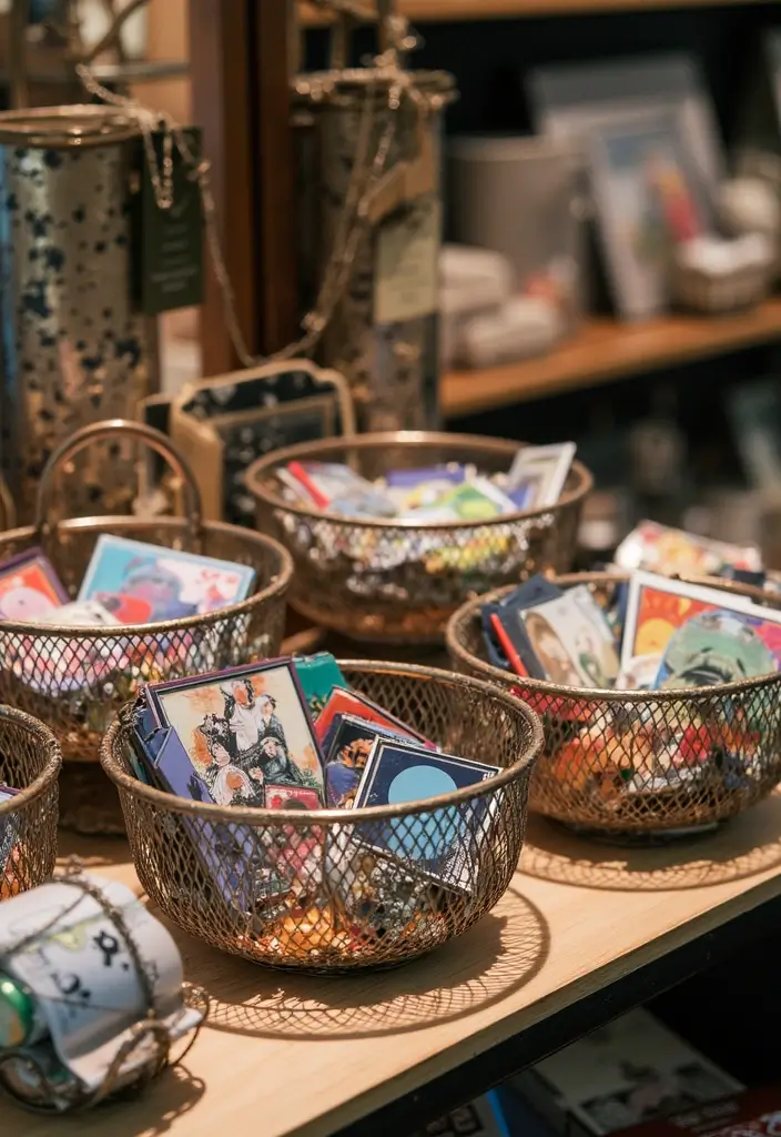 30+ Metal Wall Basket Decor Ideas That Add Texture - 23. Highlighting Art Pieces