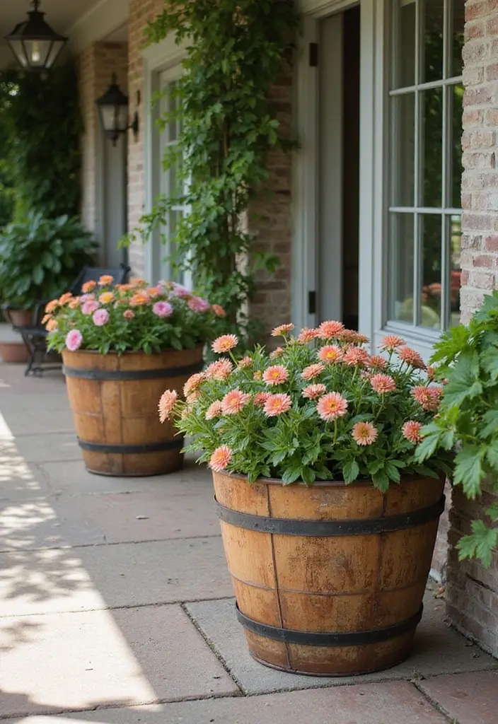 30+ Metal Wall Basket Decor Ideas That Add Texture - 7. Rustic Appeal in the Garden