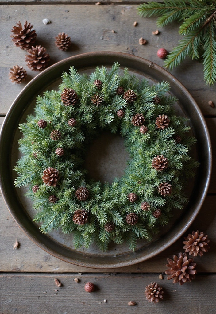 30 Round Metal Tray Decor Ideas For Centerpieces 78 30 Round Metal Tray Decor Ideas For Centerpieces - 24. Seasonal Wreath Holder