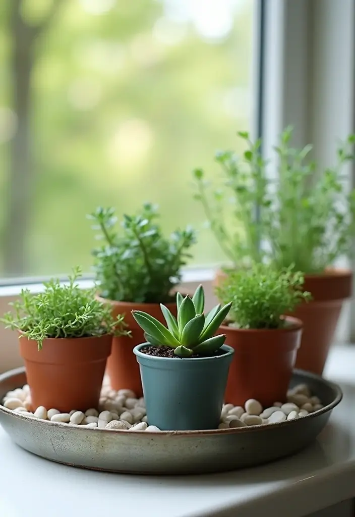 30 Round Metal Tray Decor Ideas For Centerpieces 31 30 Round Metal Tray Decor Ideas For Centerpieces - 7. Indoor Garden Display