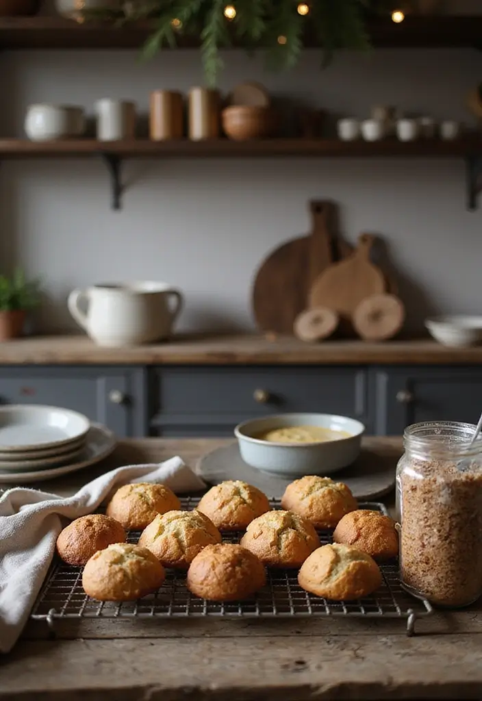 30 Rustic Kitchen Decor Ideas With Metal Containers - 15. Metal Cooling Racks for Display