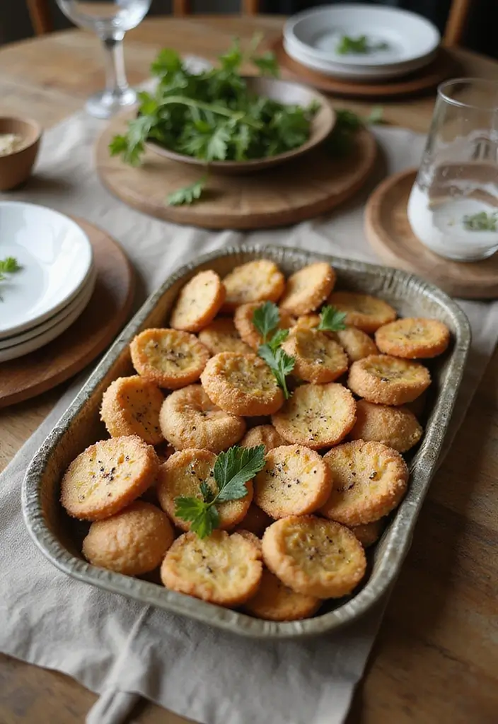 30 Rustic Kitchen Decor Ideas With Metal Containers - 4. Rustic Tin Trays for Serving