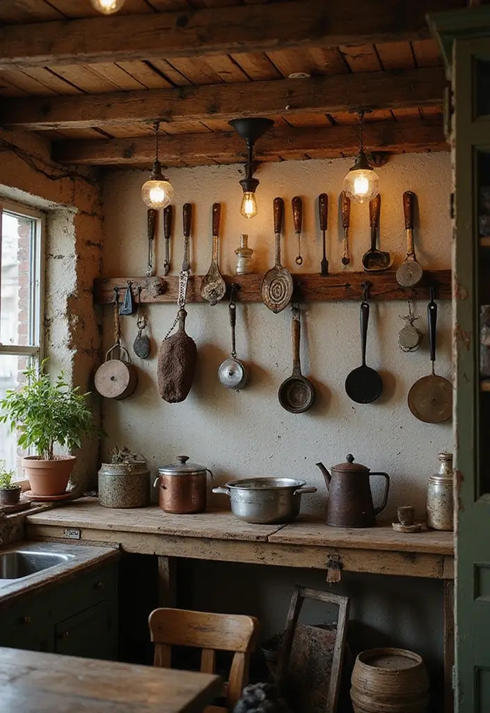 30+ Vintage Metal Wall Decor Ideas That Feel Authentic - 12. Vintage Kitchen Utensils
