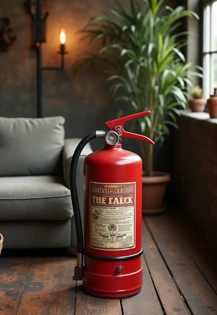 30+ Vintage Metal Wall Decor Ideas That Feel Authentic - 19. Vintage Fire Extinguishers