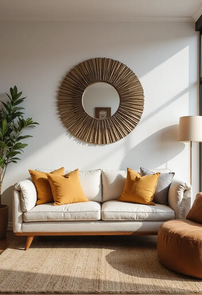 30+ Vintage Metal Wall Decor Ideas That Feel Authentic - 23. Metal Sunburst Mirrors