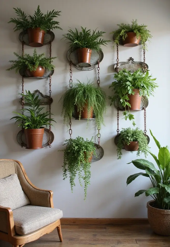 30+ Vintage Metal Wall Decor Ideas That Feel Authentic - 7. Metal Wall Planters